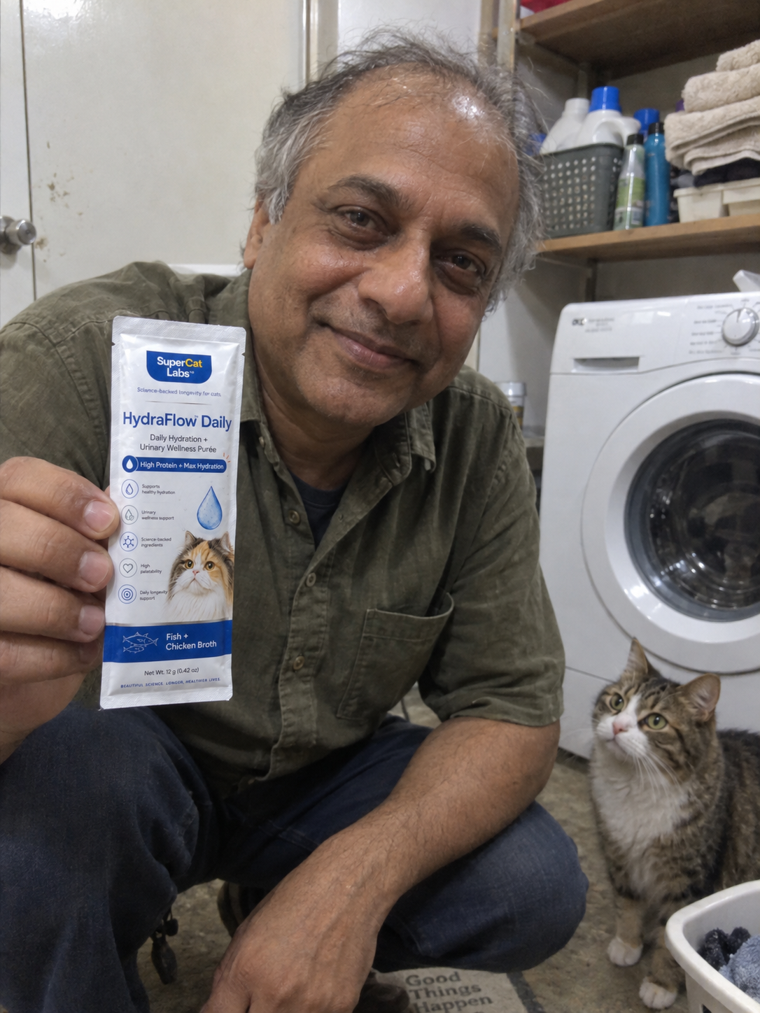 Person holding a HydraFlow Daily sachet